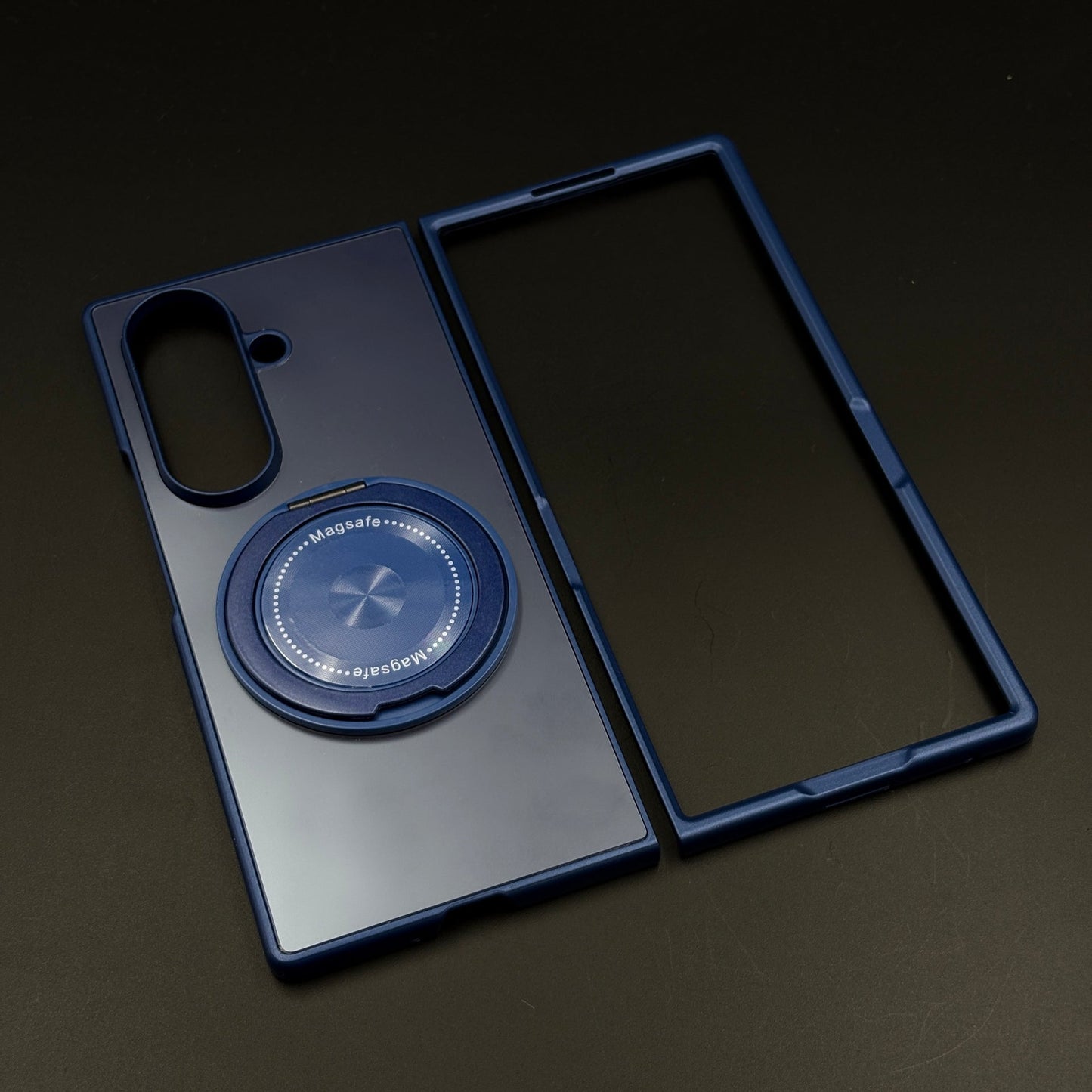 Rotating Metal Stand Matte Phone Case Cover for Samsung Galaxy Z Fold 7 | MagSafe Ring Kickstand