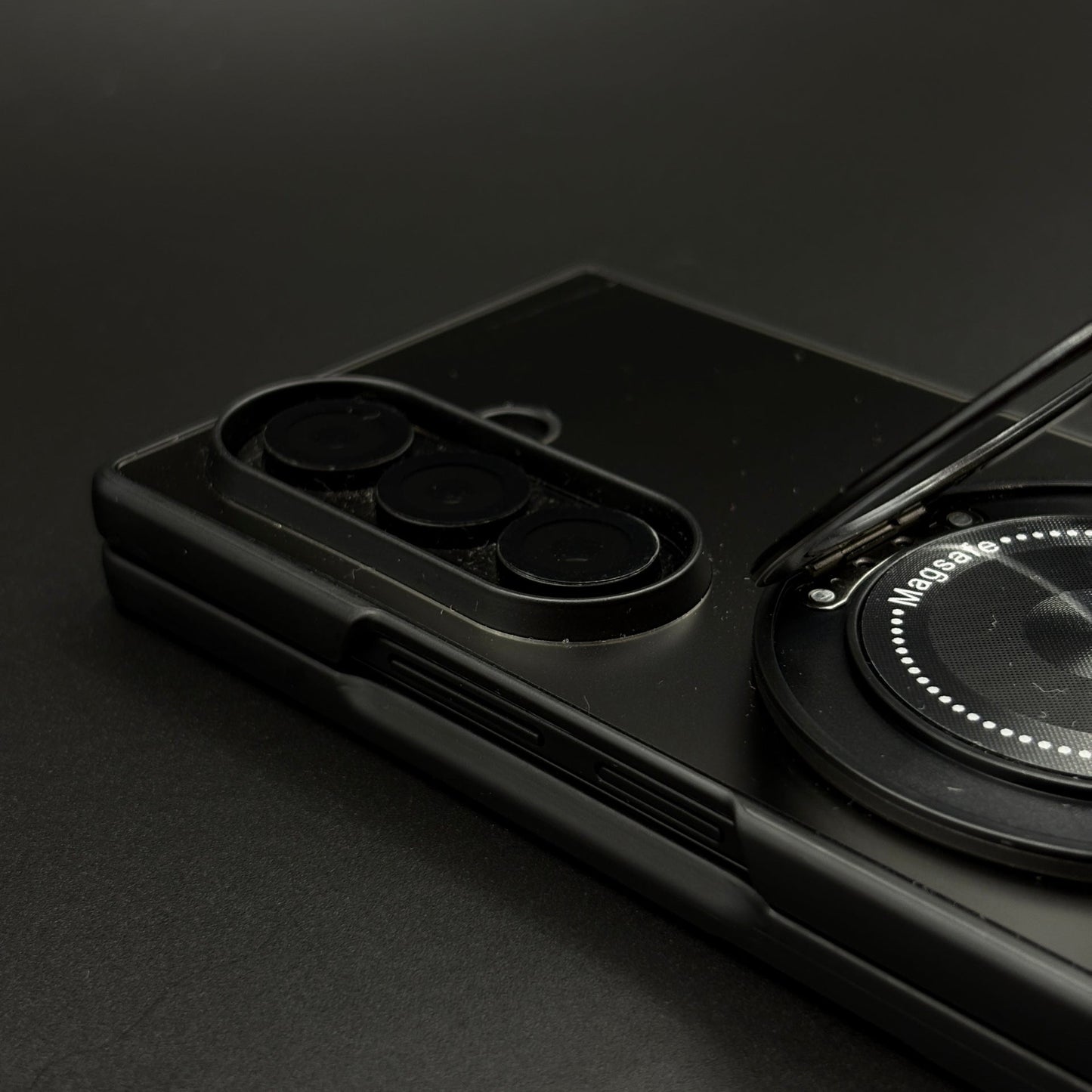 Rotating Metal Stand Matte Phone Case Cover for Samsung Galaxy Z Fold 7 | MagSafe Ring Kickstand