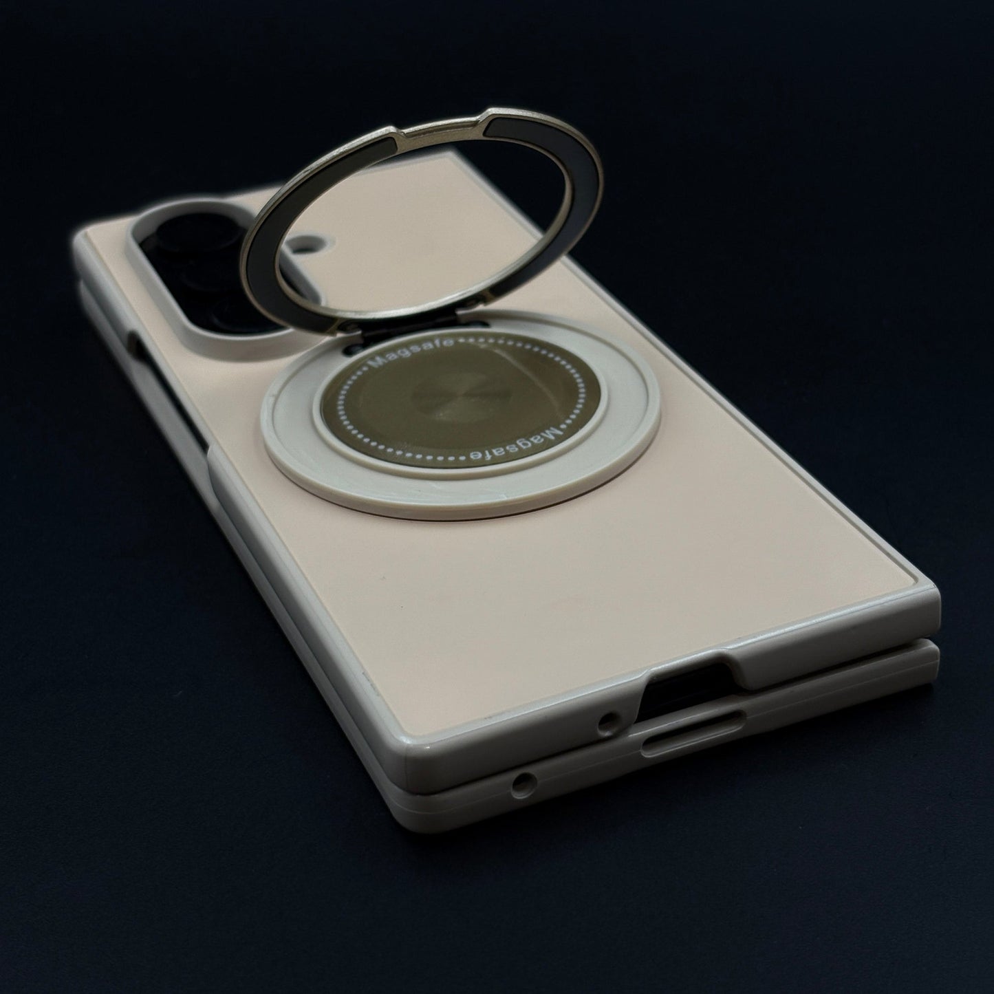 Rotating Metal Stand Matte Phone Case Cover for Samsung Galaxy Z Fold 7 | MagSafe Ring Kickstand