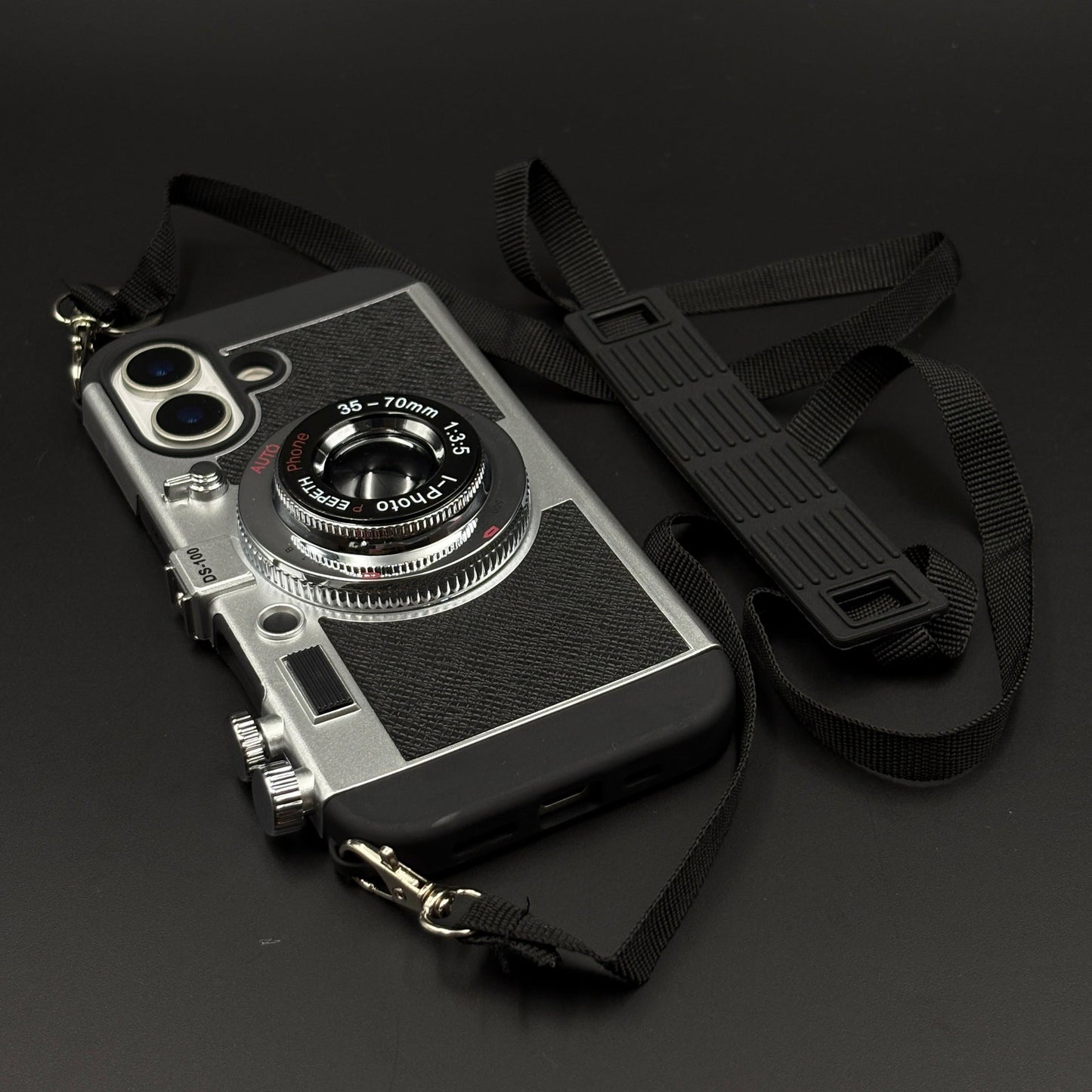 3D Vintage Camera Phone Case Cover for iPhone 17 | Retro Designer | Detachable Sling