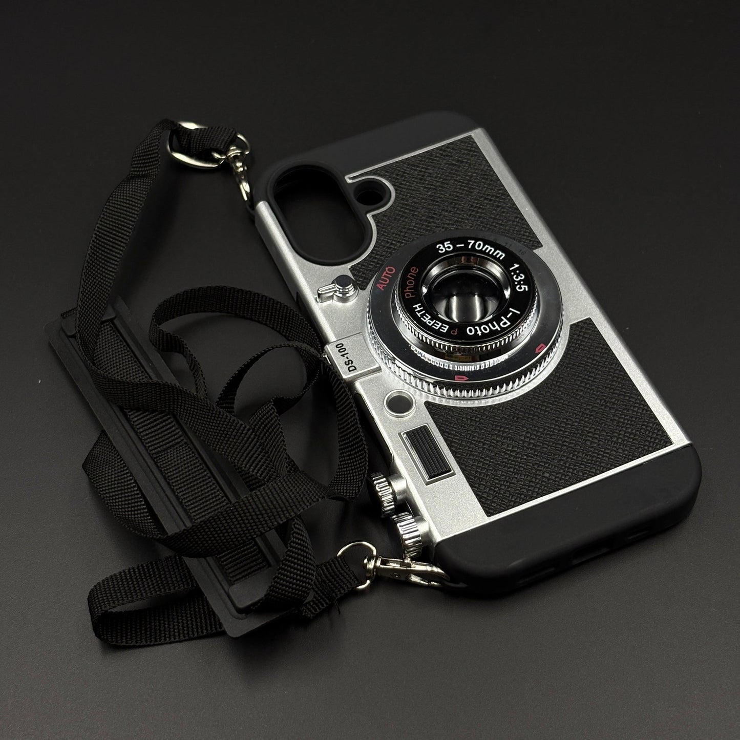 3D Vintage Camera Phone Case Cover for iPhone 17 | Retro Designer | Detachable Sling