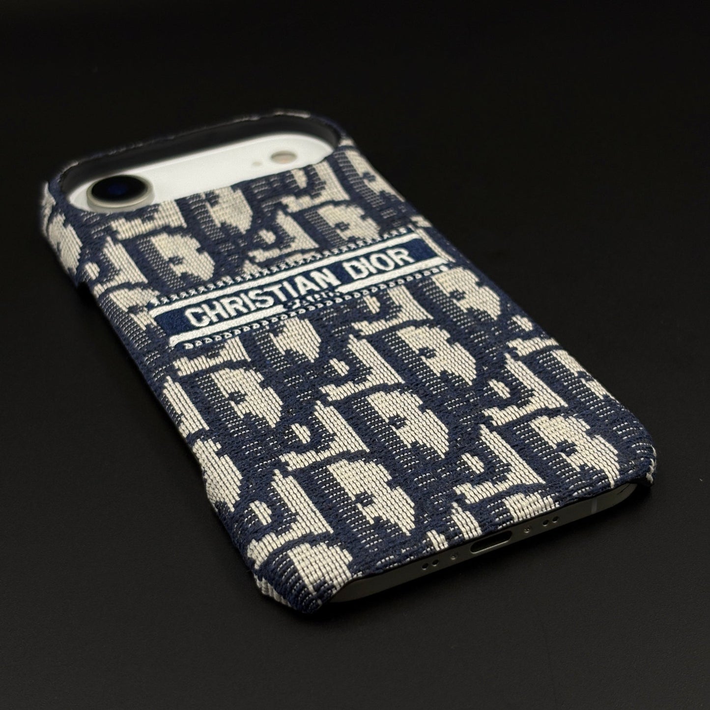 Embroidered Designer Fabric CD Case for iPhone 17 Air | Sophisticated Slim Cover