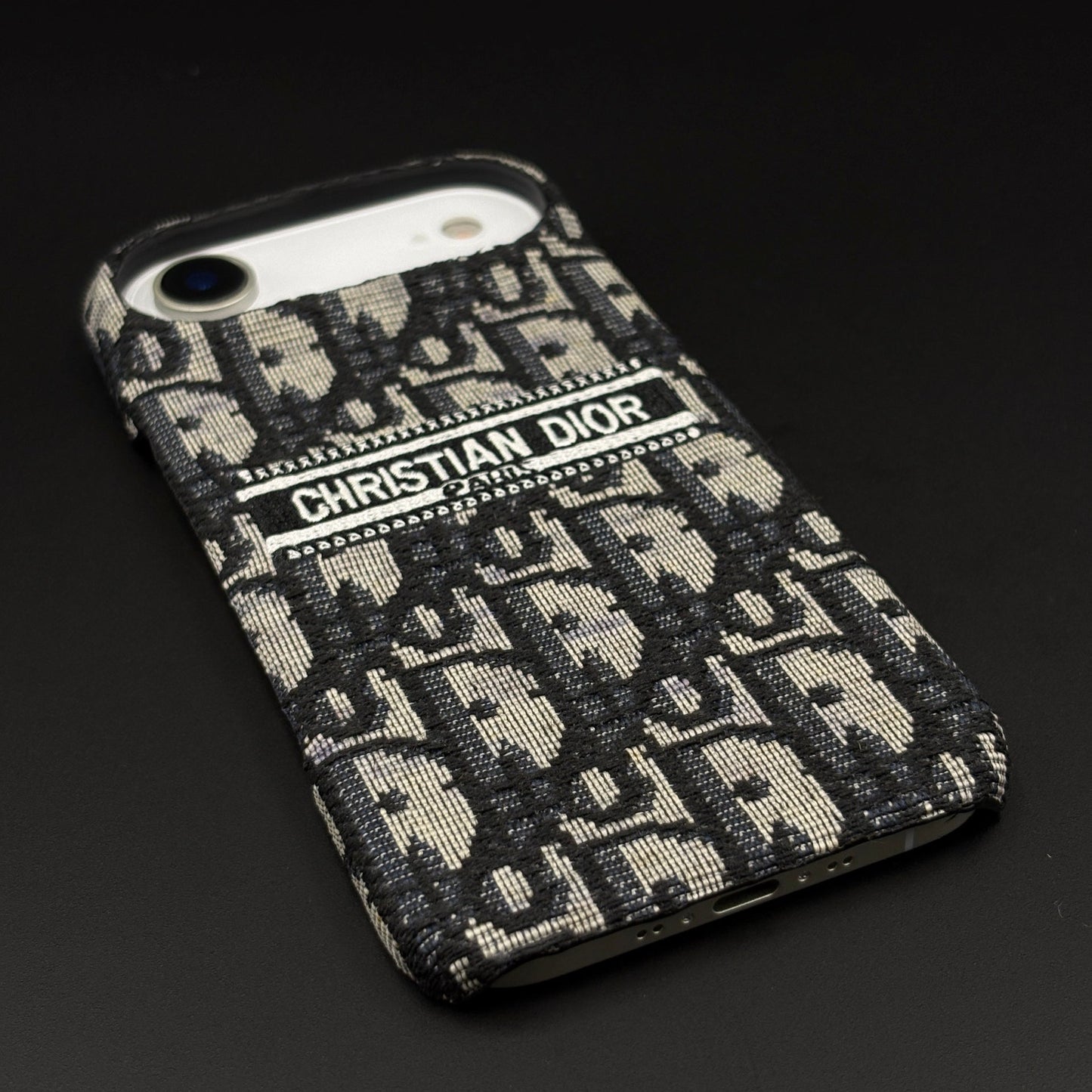 Embroidered Designer Fabric CD Case for iPhone 17 Air | Sophisticated Slim Cover