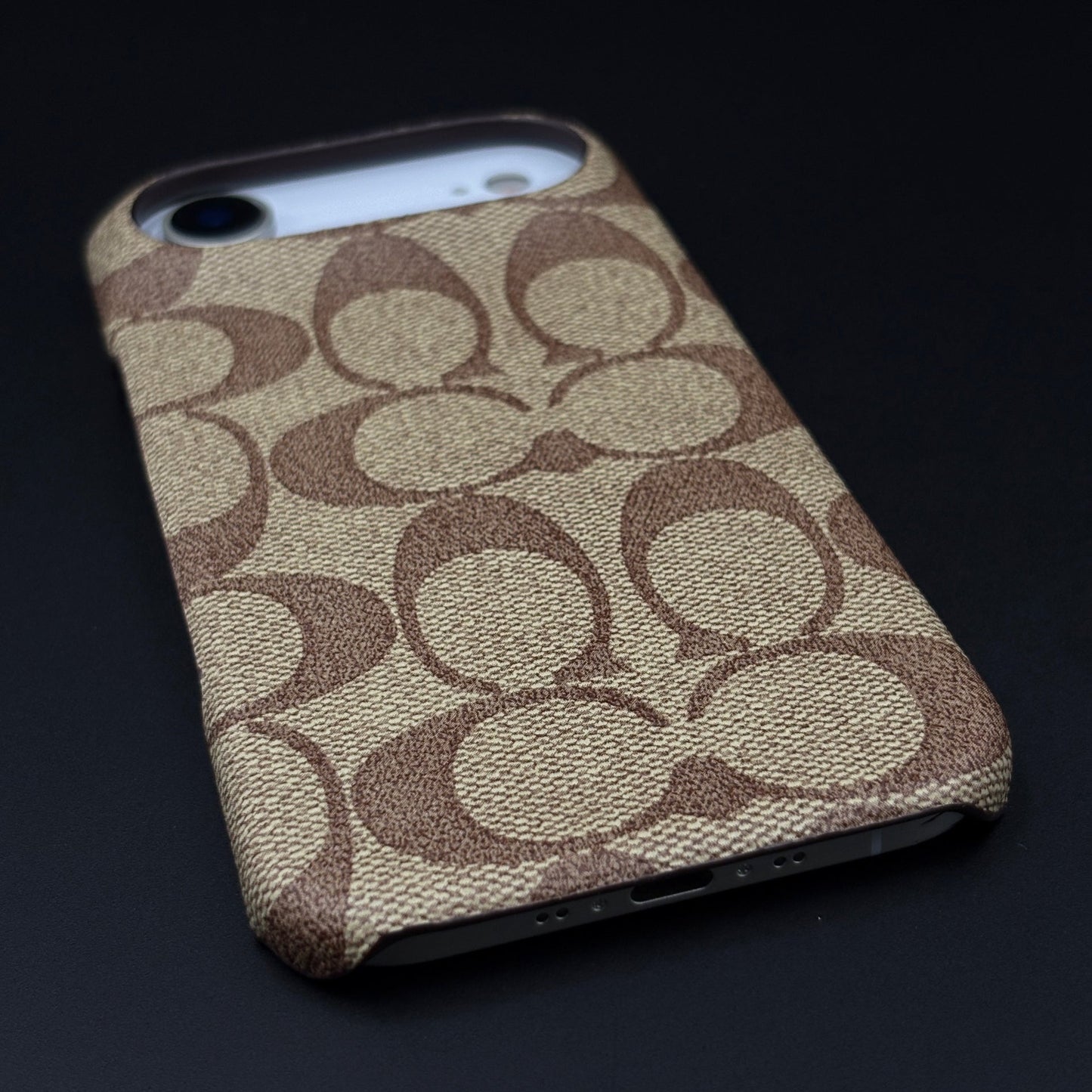 CC Pattern PU Leather Case for iPhone 17 Air | Monogram Soft Touch Protection