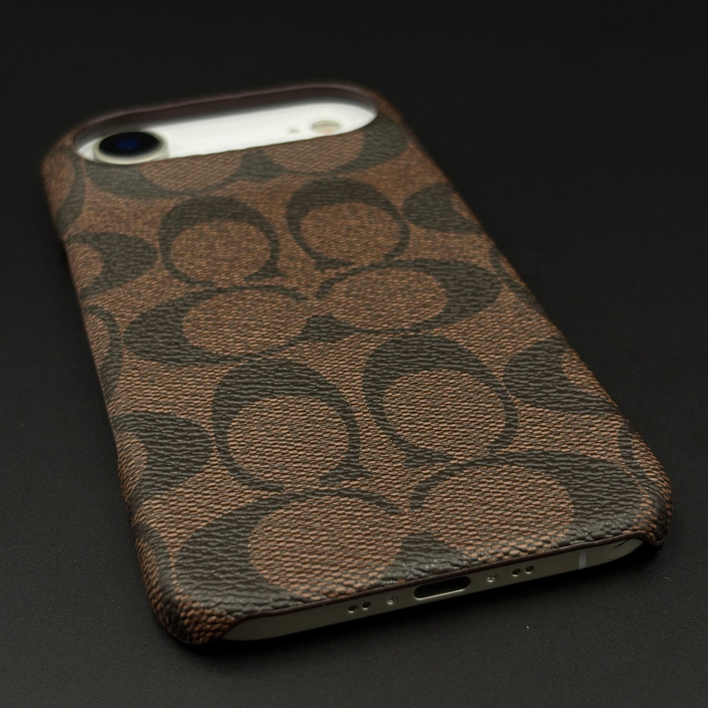 CC Pattern PU Leather Case for iPhone 17 Air | Monogram Soft Touch Protection