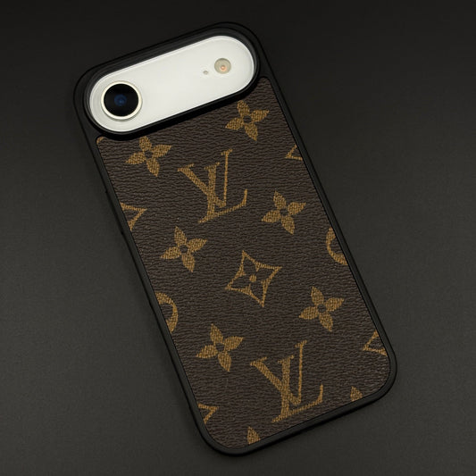 Luxury Brand Black Border PU Leather Case for iPhone 17 Air | Designer Protective Cover