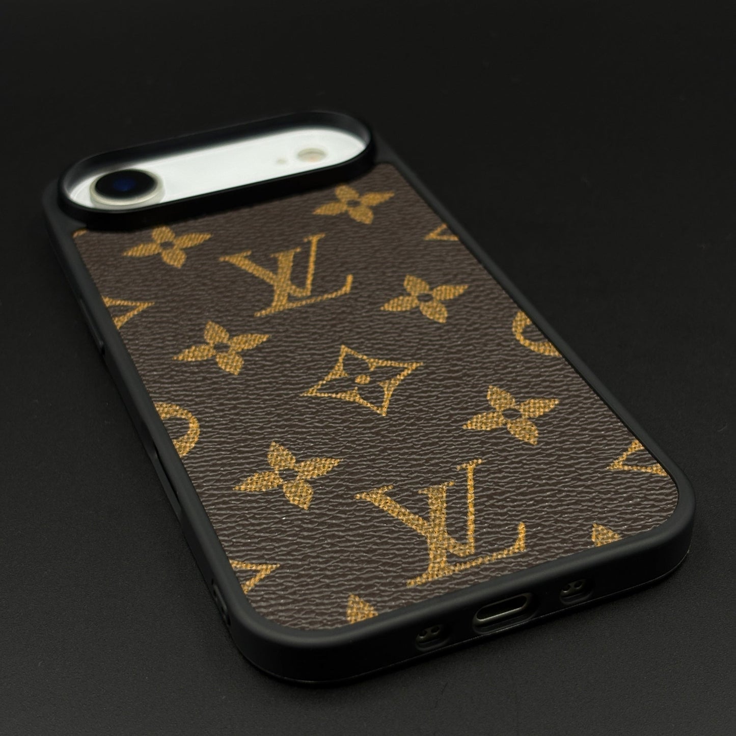 Luxury Brand Black Border PU Leather Case for iPhone 17 Air | Designer Protective Cover
