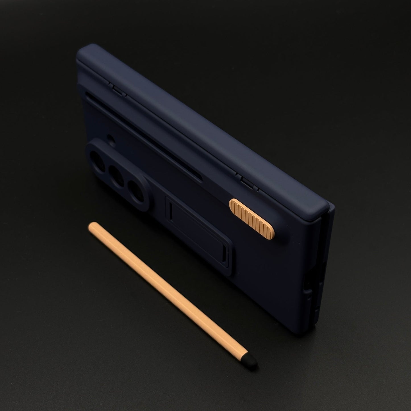 Matte Phone Case Cover with Pen & Holder for Samsung Galaxy Z Fold 8 Ultra | Kickstand | Hinge & Front Screen Protection