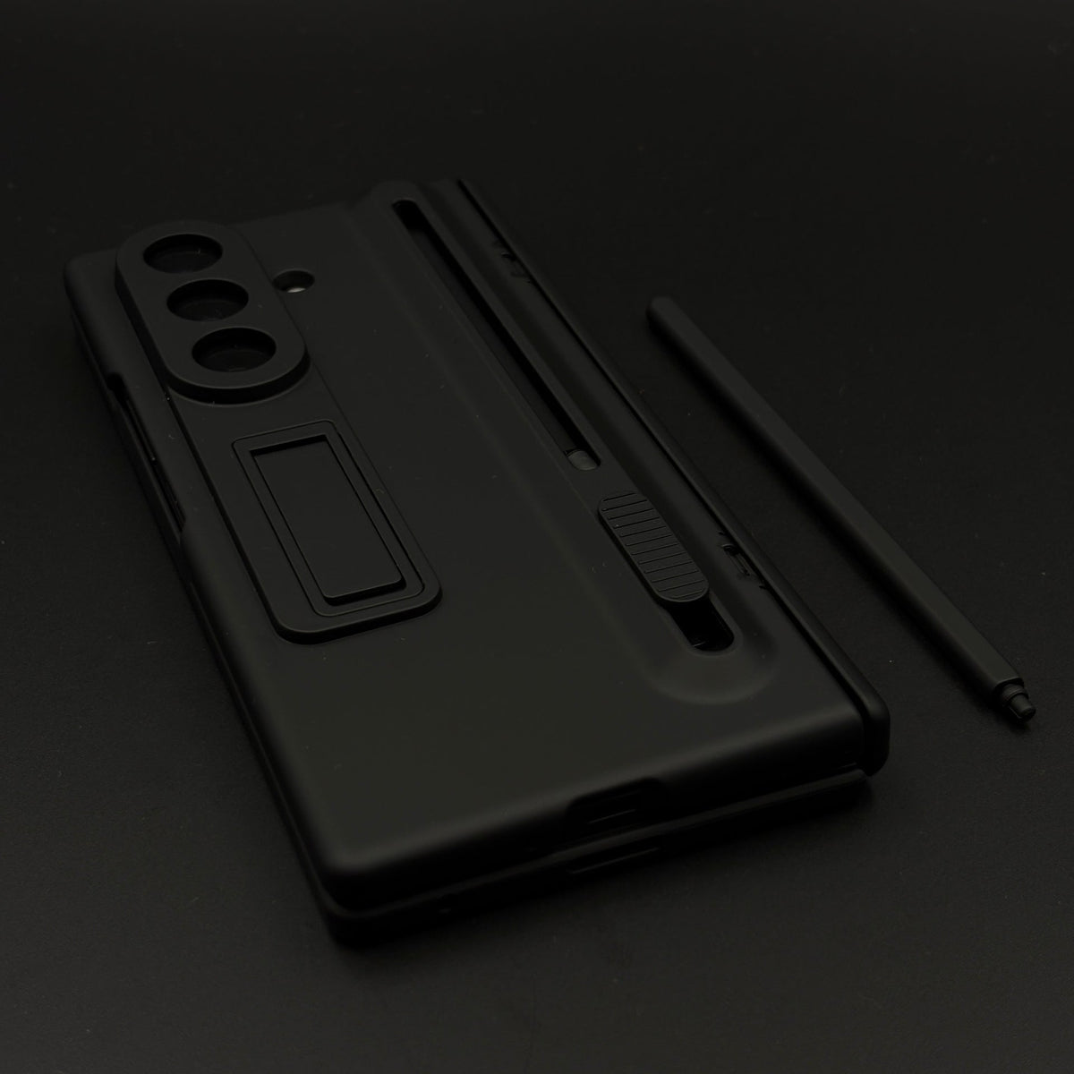 Matte Phone Case Cover with Pen & Holder for Samsung Galaxy Z Fold 7 | Kickstand | Hinge & Front Screen Protection