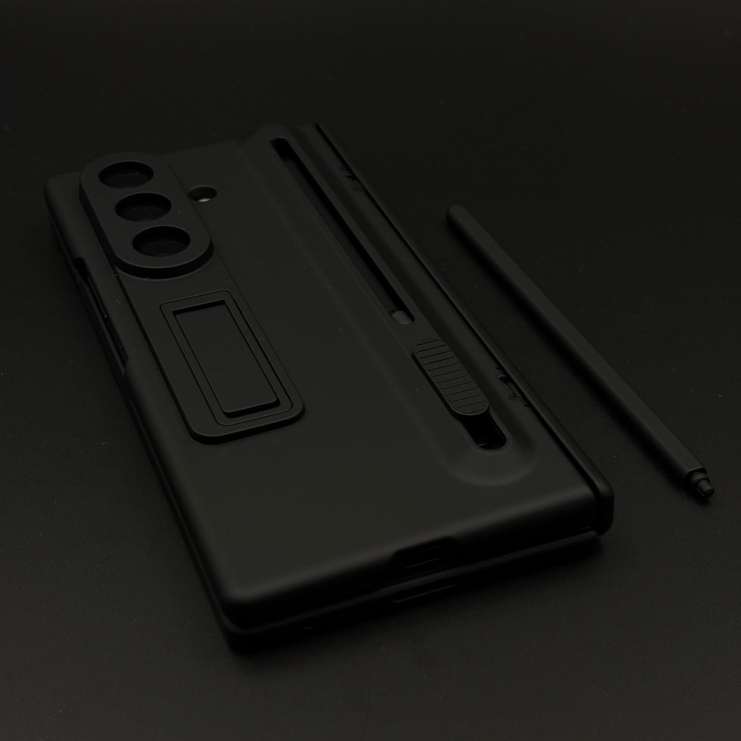 Matte Phone Case Cover with Pen & Holder for Samsung Galaxy Z Fold 8 Ultra | Kickstand | Hinge & Front Screen Protection