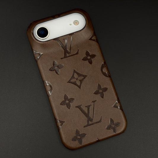 Branded Monogram Pattern Mobile Case Cover for iPhone 17 Air | Artisan Embossed Leather | Premium Feel