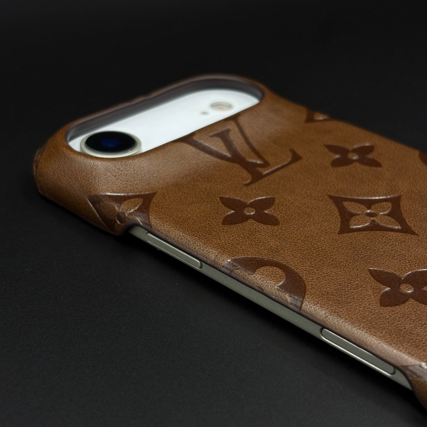 Branded Monogram Pattern Mobile Case Cover for iPhone 17 Air | Artisan Embossed Leather | Premium Feel