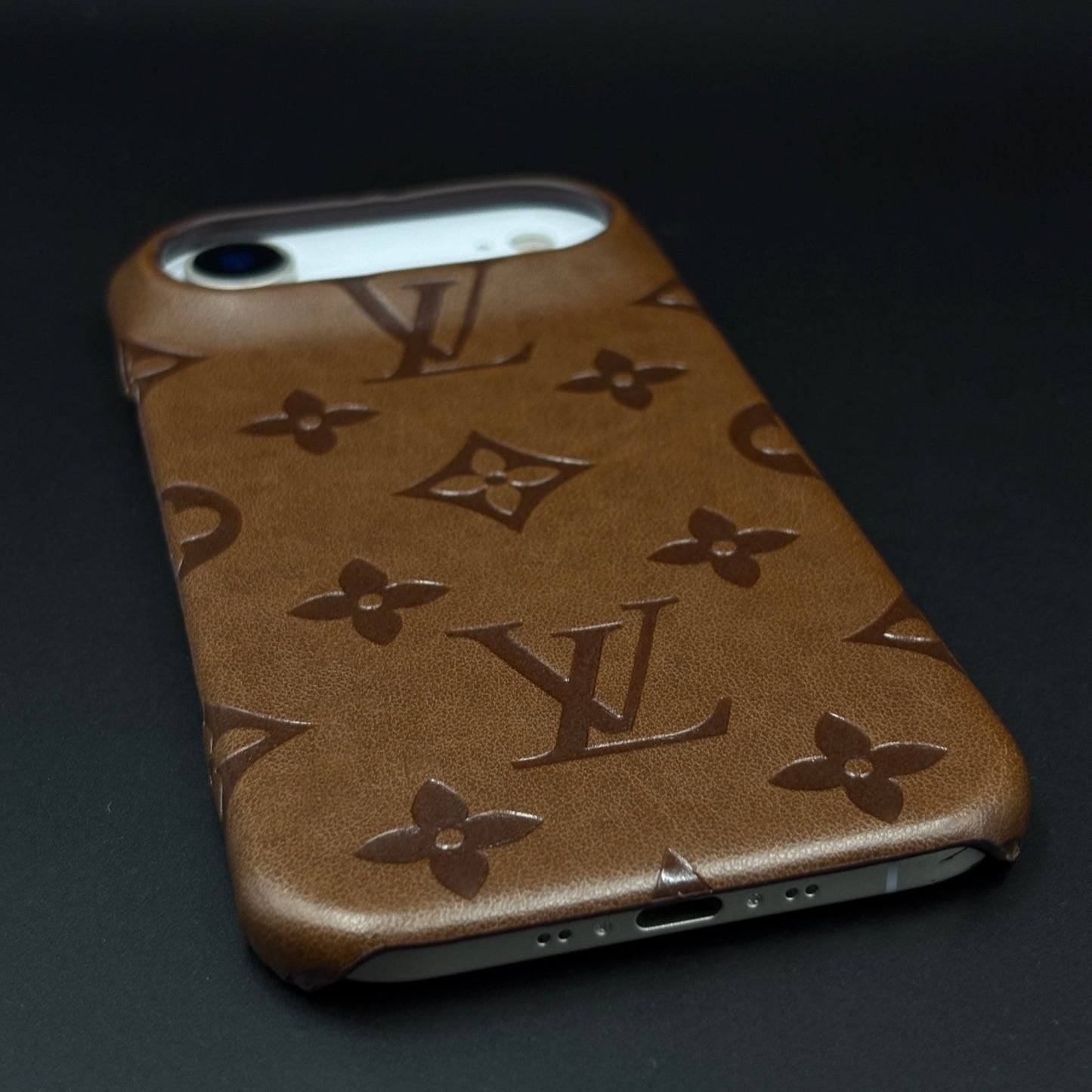 Branded Monogram Pattern Mobile Case Cover for iPhone 17 Air | Artisan Embossed Leather | Premium Feel