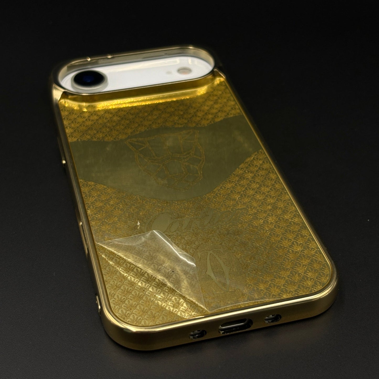Handcrafted 24K Gold Plated Branded Wolf Mobile Case Cover for iPhone 17 Air | Reflective Gold Finish