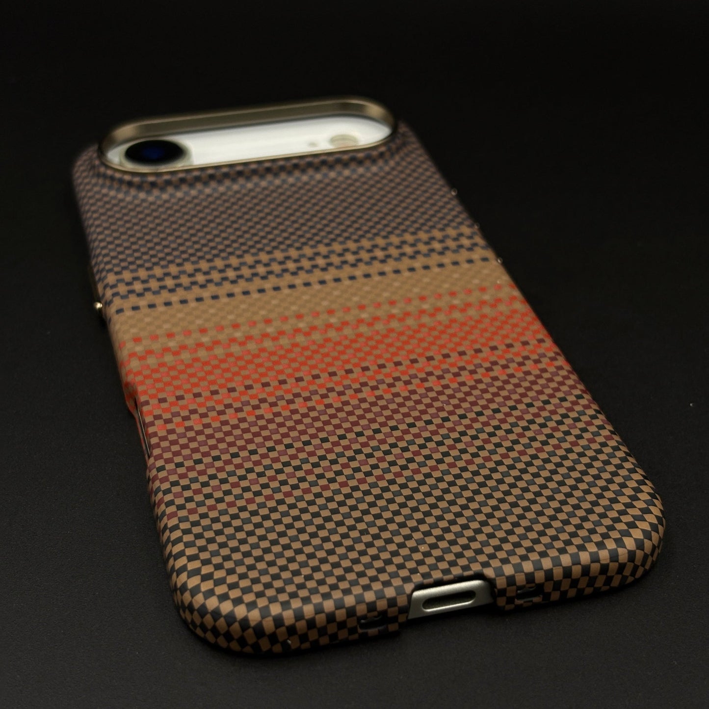 Carbon Texture Sunset Stripe Mobile Case Cover for iPhone 17 Air | Rare Aramid Texture Finish | Real Carbon Fibre Feel | Hidden MagSafe