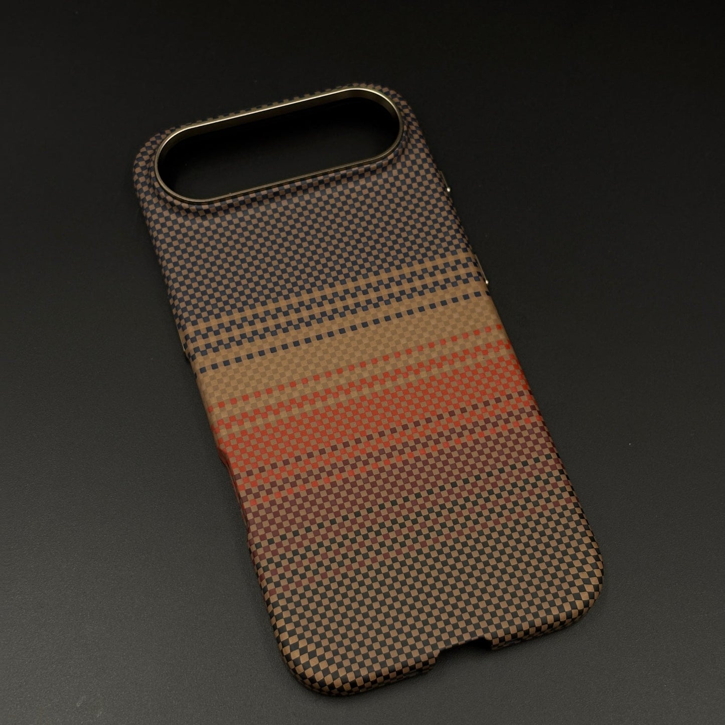 Carbon Texture Sunset Stripe Mobile Case Cover for iPhone 17 Air | Rare Aramid Texture Finish | Real Carbon Fibre Feel | Hidden MagSafe