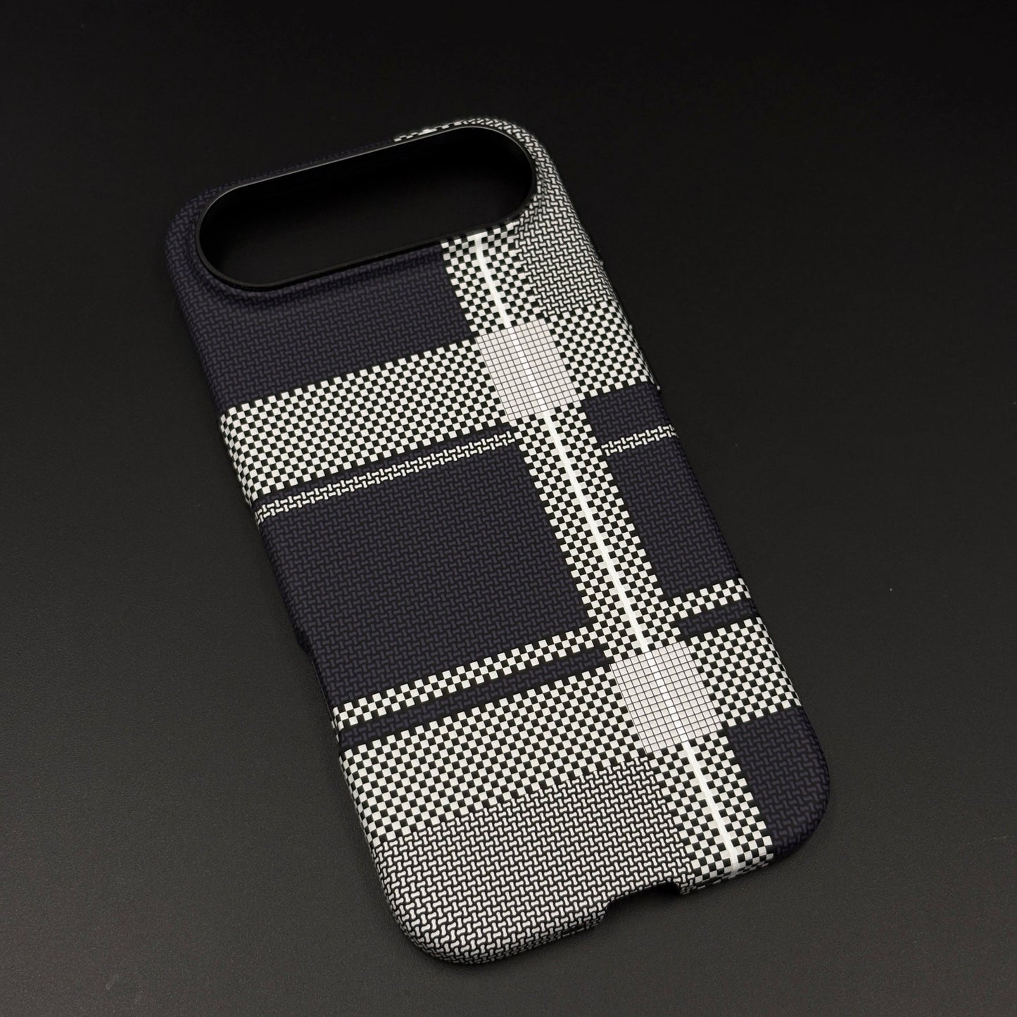 Striped White Slim Mobile Case Cover for iPhone 17 Air | Rare Aramid Texture Finish | Real Carbon Fibre Feel | Hidden MagSafe