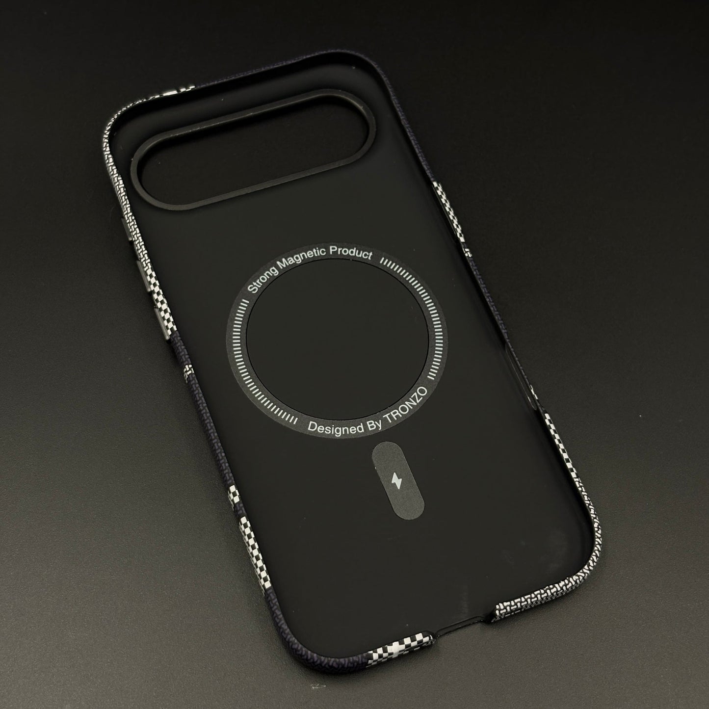 Striped White Slim Mobile Case Cover for iPhone 17 Air | Rare Aramid Texture Finish | Real Carbon Fibre Feel | Hidden MagSafe