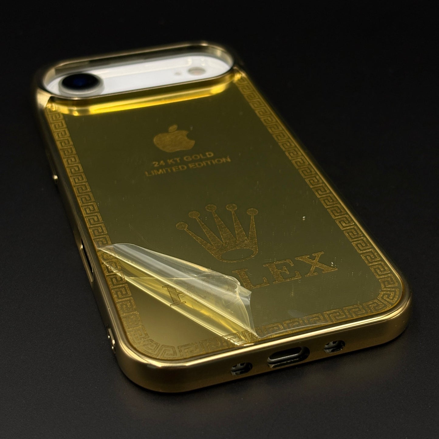 Handcrafted 24K Gold Plated Branded Watch Brand with Logo for iPhone 17 Air | Reflective Gold Finish