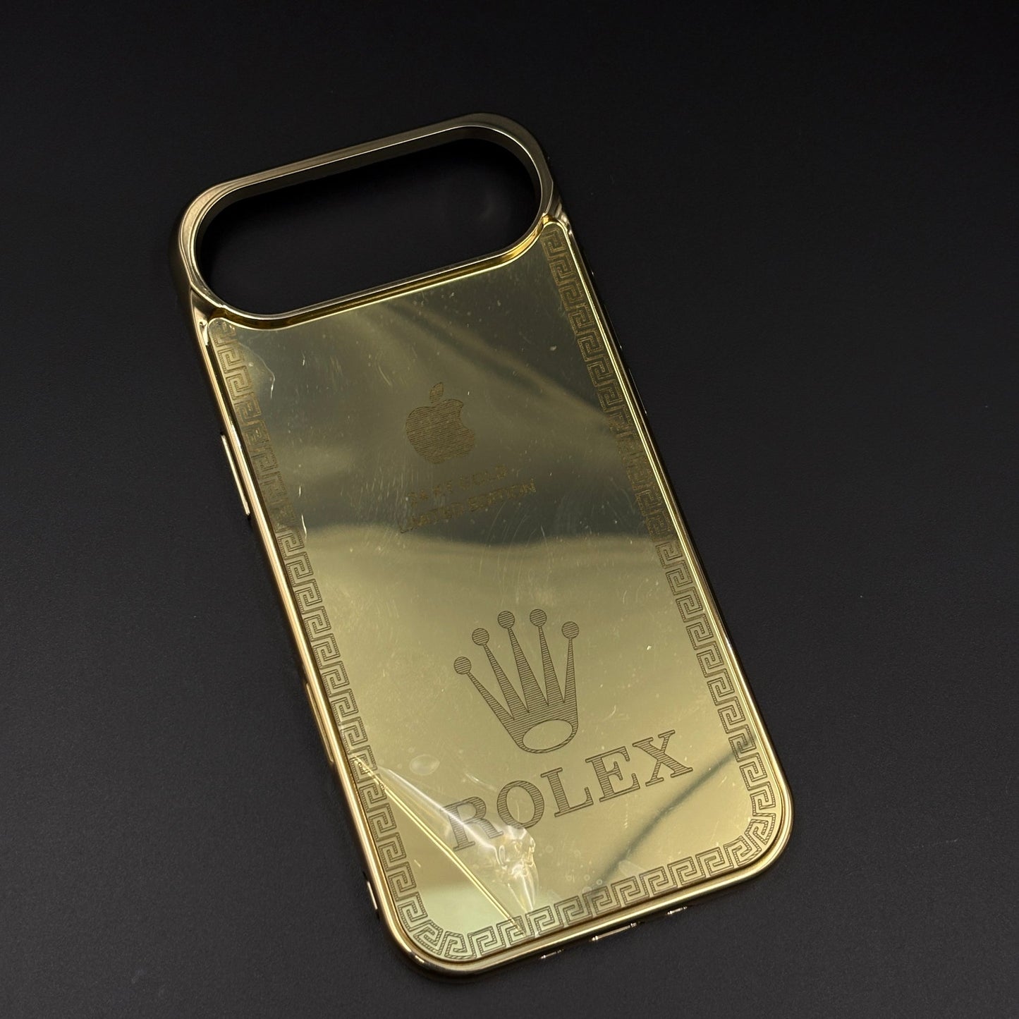 Handcrafted 24K Gold Plated Branded Watch Brand with Logo for iPhone 17 Air | Reflective Gold Finish