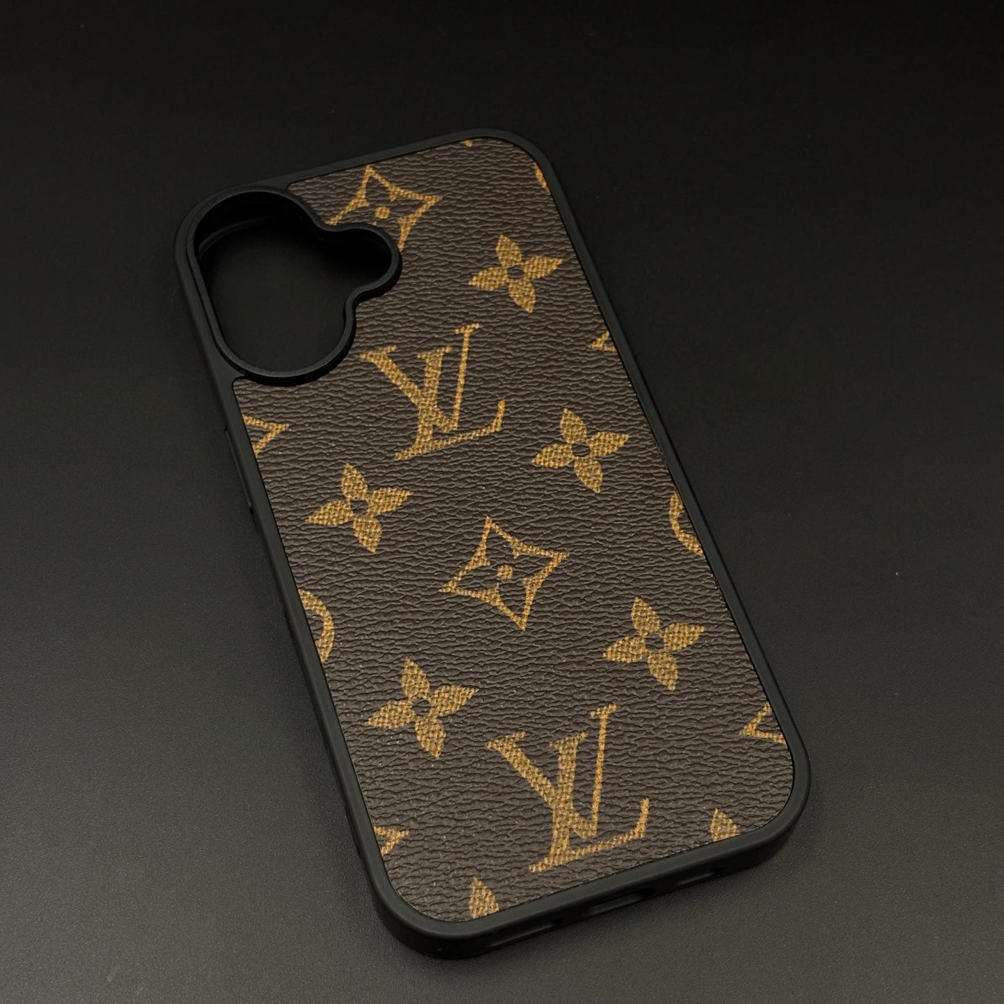Luxury Brand Black Border PU Leather Case for iPhone 17 | Designer Protective Cover