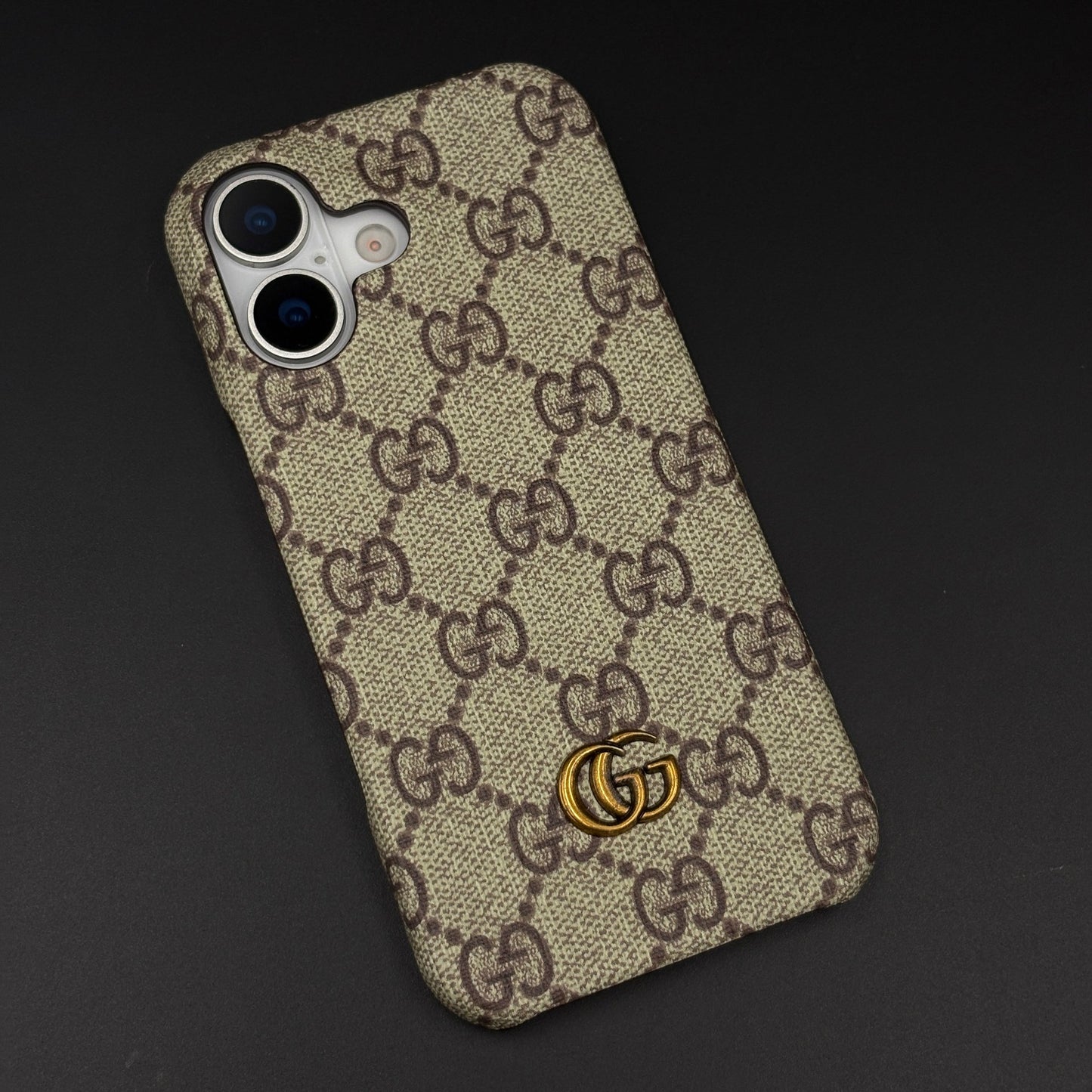 GG Monogram Luxury Pattern Mobile Case Cover for iPhone 17 | Premium Emblem Canvas Edition