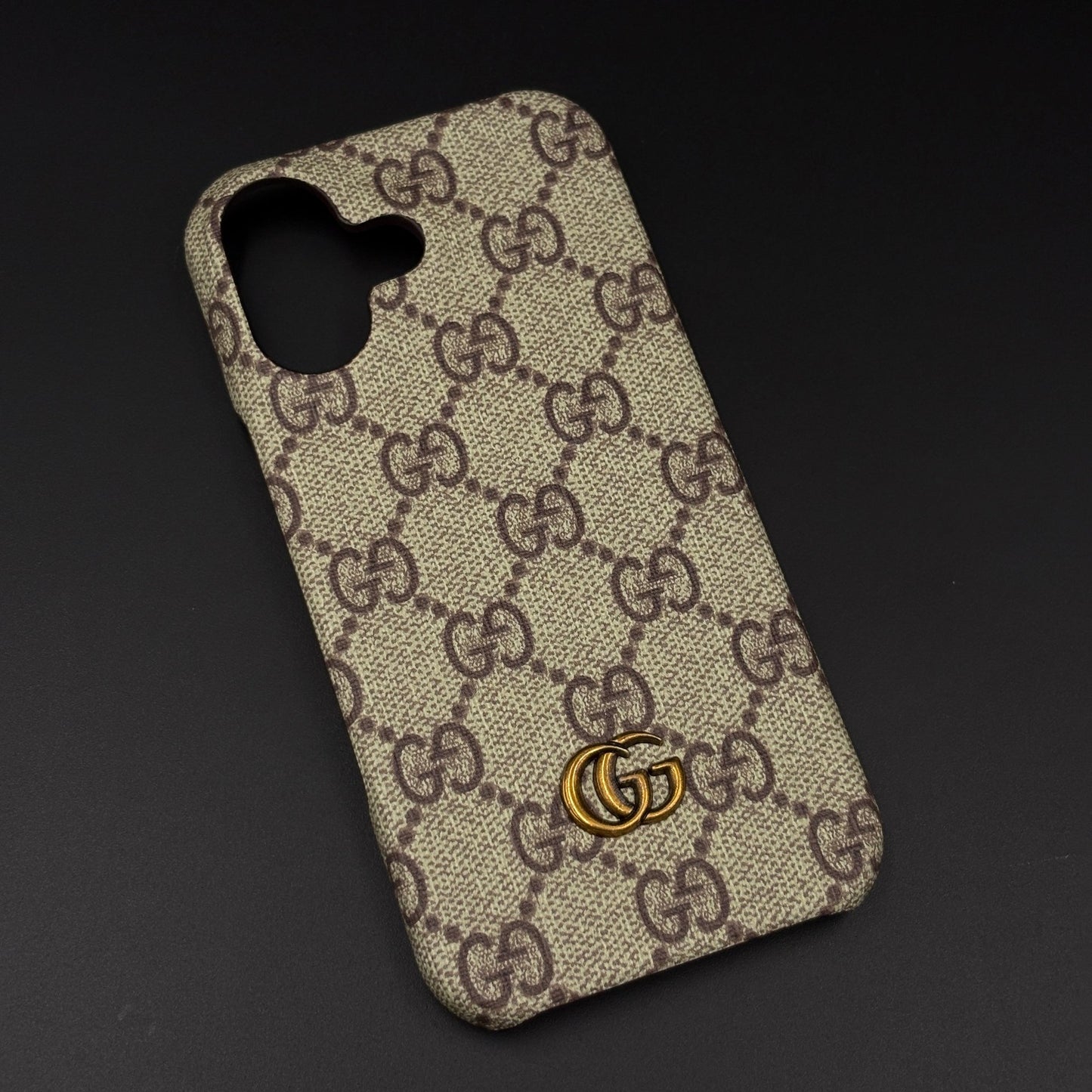 GG Monogram Luxury Pattern Mobile Case Cover for iPhone 17 | Premium Emblem Canvas Edition