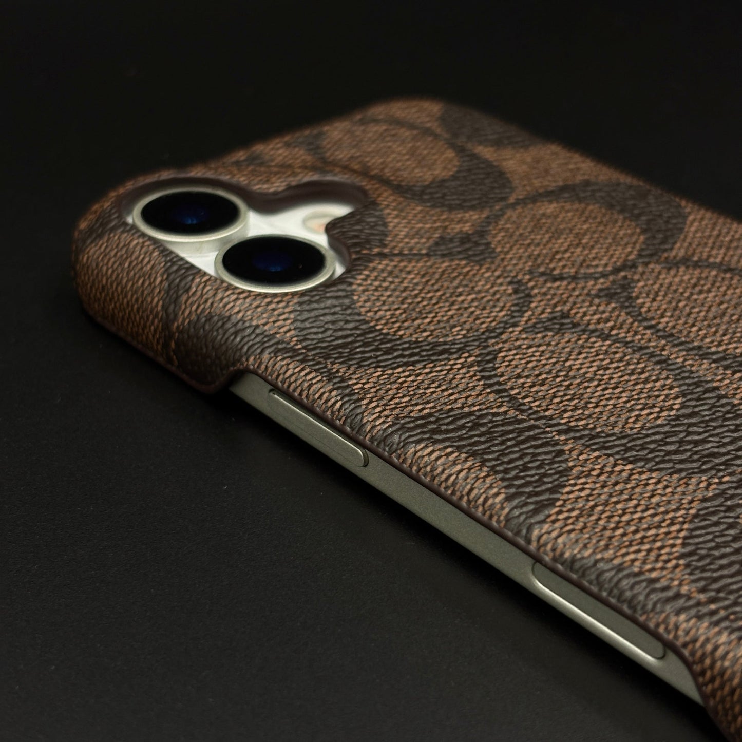 CC Pattern PU Leather Case for iPhone 17 | Monogram Soft Touch Protection
