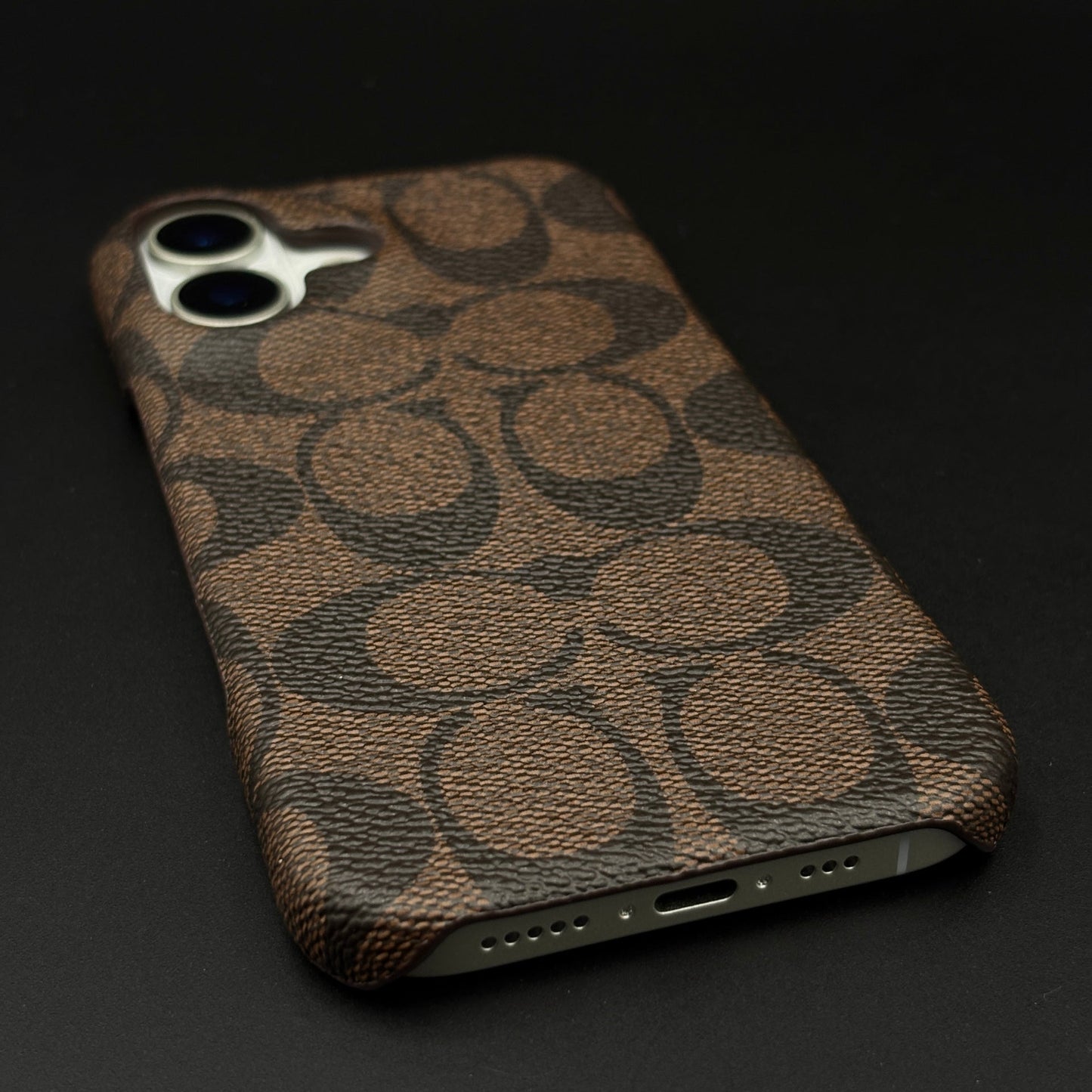 CC Pattern PU Leather Case for iPhone 17 | Monogram Soft Touch Protection