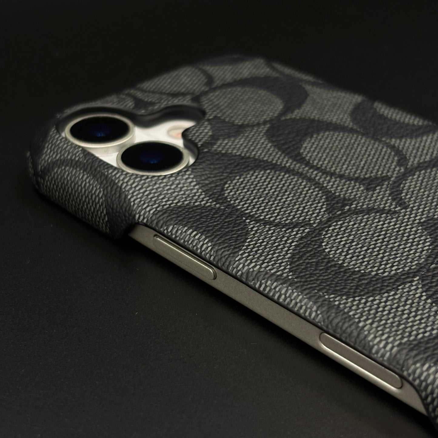 CC Pattern PU Leather Case for iPhone 17 | Monogram Soft Touch Protection