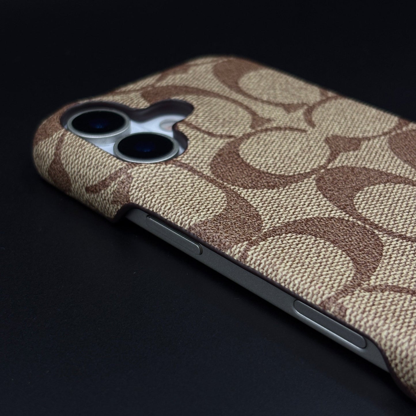CC Pattern PU Leather Case for iPhone 17 | Monogram Soft Touch Protection