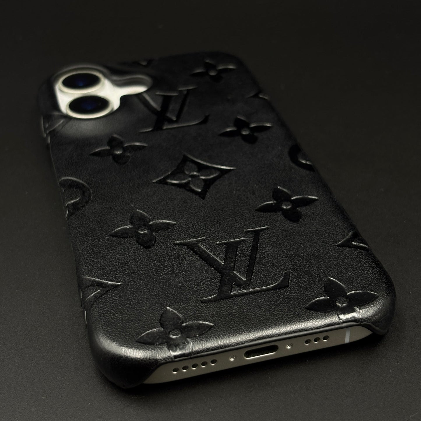 Branded Monogram Pattern Mobile Case Cover for iPhone 17 | Artisan Embossed Leather | Premium Feel