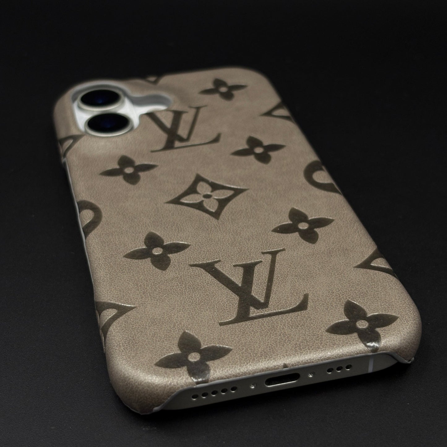 Branded Monogram Pattern Mobile Case Cover for iPhone 17 | Artisan Embossed Leather | Premium Feel