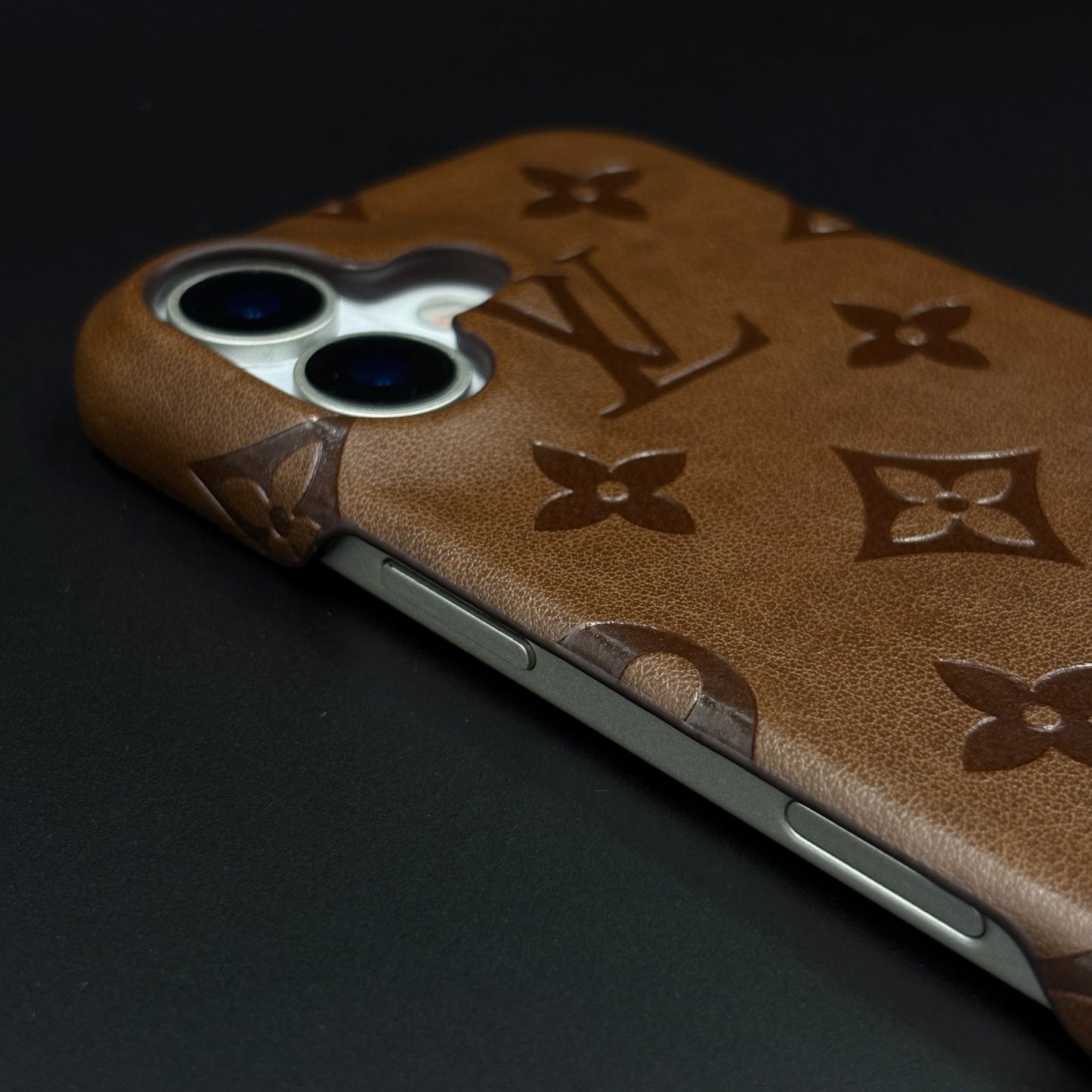 Branded Monogram Pattern Mobile Case Cover for iPhone 17 | Artisan Embossed Leather | Premium Feel