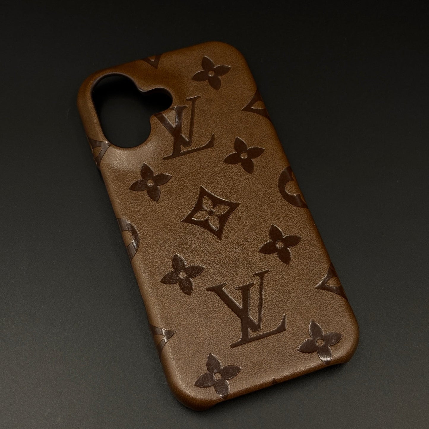 Branded Monogram Pattern Mobile Case Cover for iPhone 17 | Artisan Embossed Leather | Premium Feel