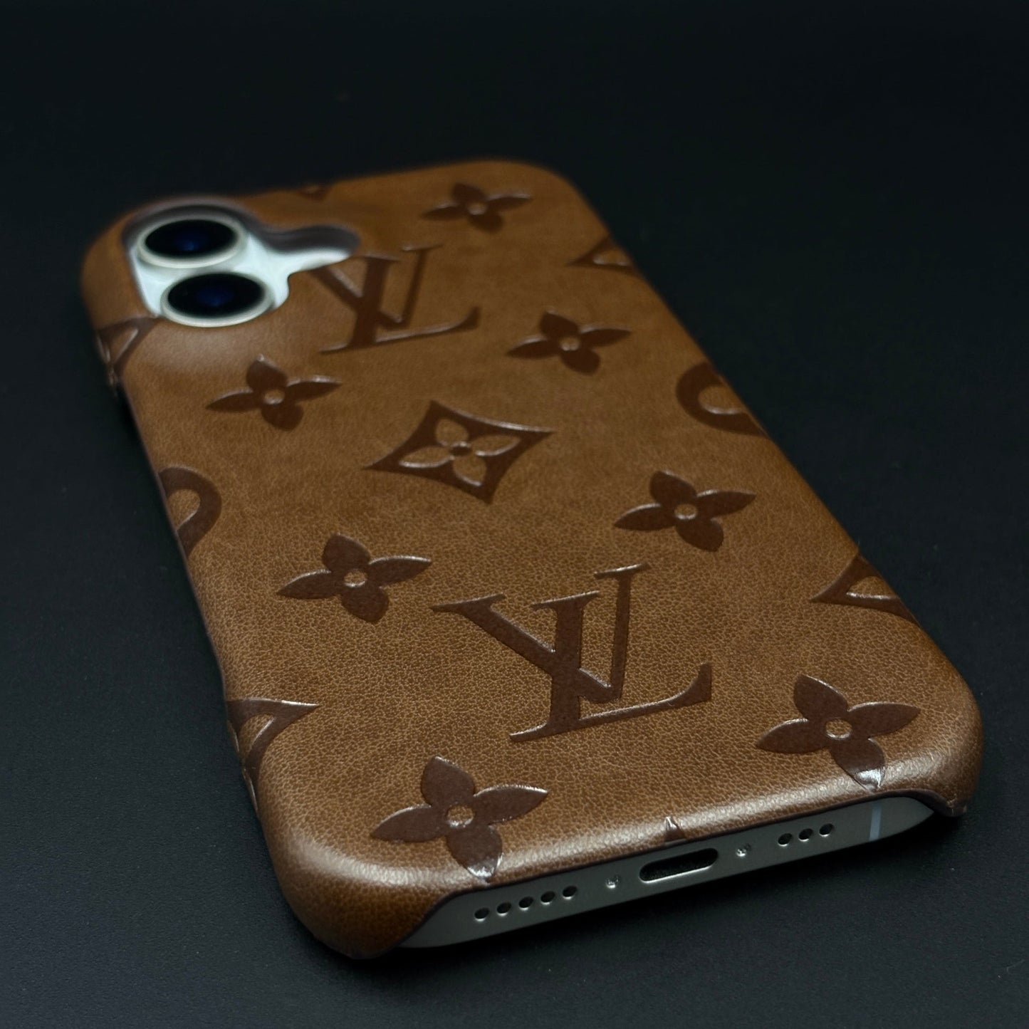 Branded Monogram Pattern Mobile Case Cover for iPhone 17 | Artisan Embossed Leather | Premium Feel
