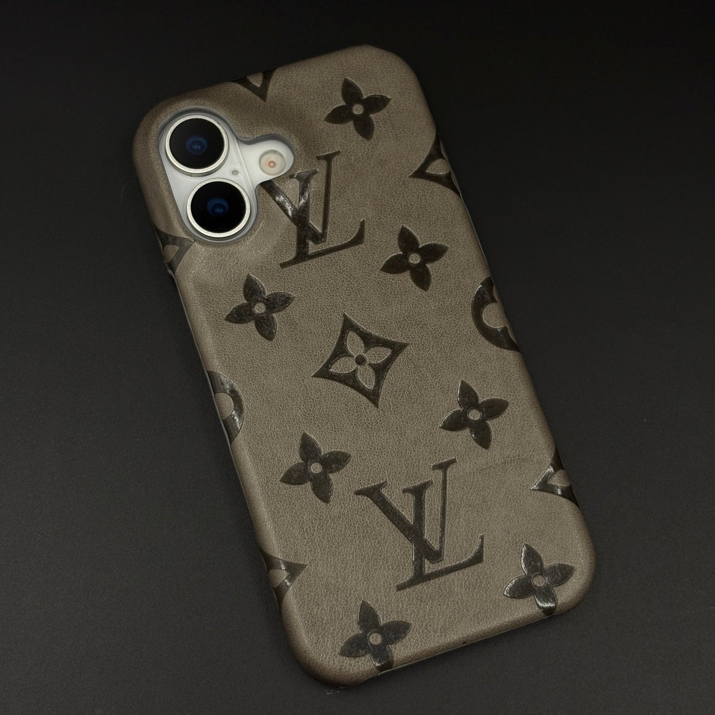 Branded Monogram Pattern Mobile Case Cover for iPhone 17 | Artisan Embossed Leather | Premium Feel