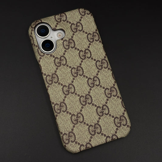 Luxury Brand PU Leather GG Case for iPhone 17 | Designer Protective Cover