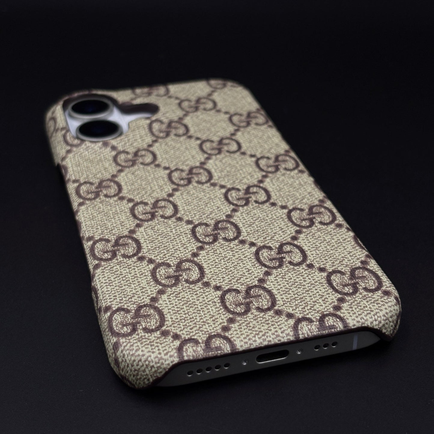 Luxury Brand PU Leather GG Case for iPhone 17 | Designer Protective Cover