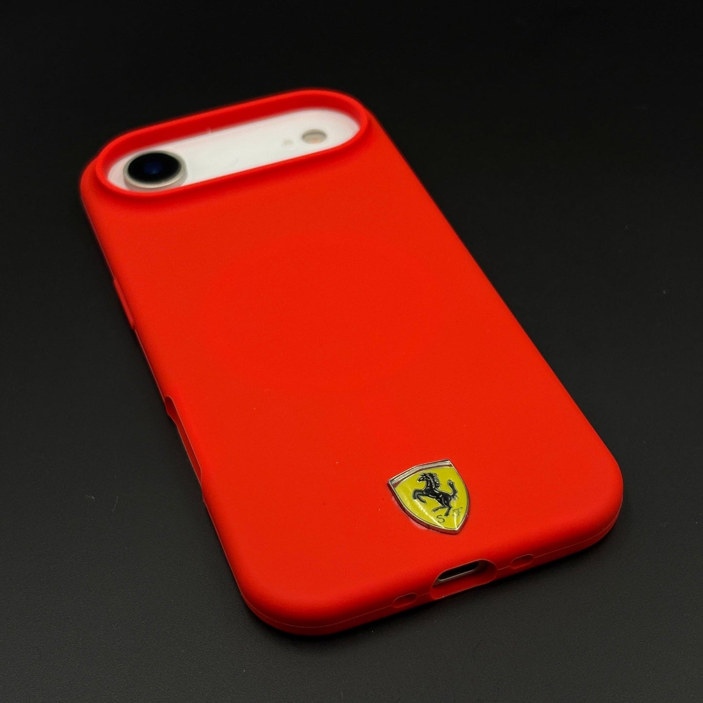 Rosso Red Racing Emblem Mobile Case Cover for iPhone 17 Air | Soft Silicone Touch | Sports Edition | Hidden MagSafe