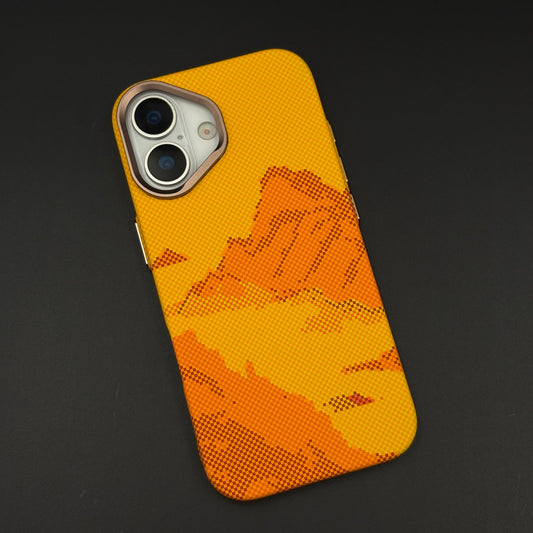 Yellow Canyon Art Slim Mobile Case Cover for iPhone 17 | Rare Aramid Texture | Real Carbon Fibre Feel | Hidden MagSafe