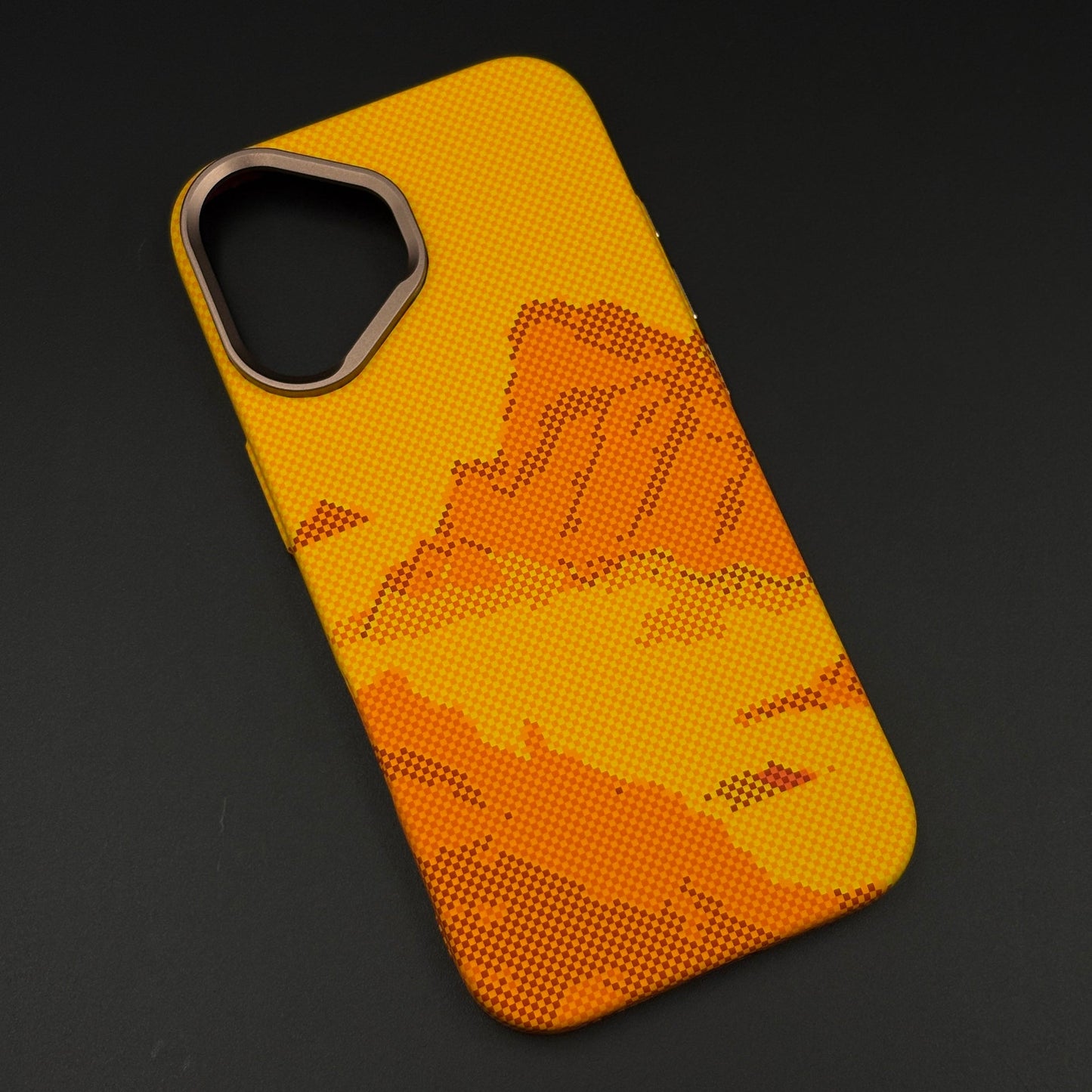 Yellow Canyon Art Slim Mobile Case Cover for iPhone 17 | Rare Aramid Texture | Real Carbon Fibre Feel | Hidden MagSafe