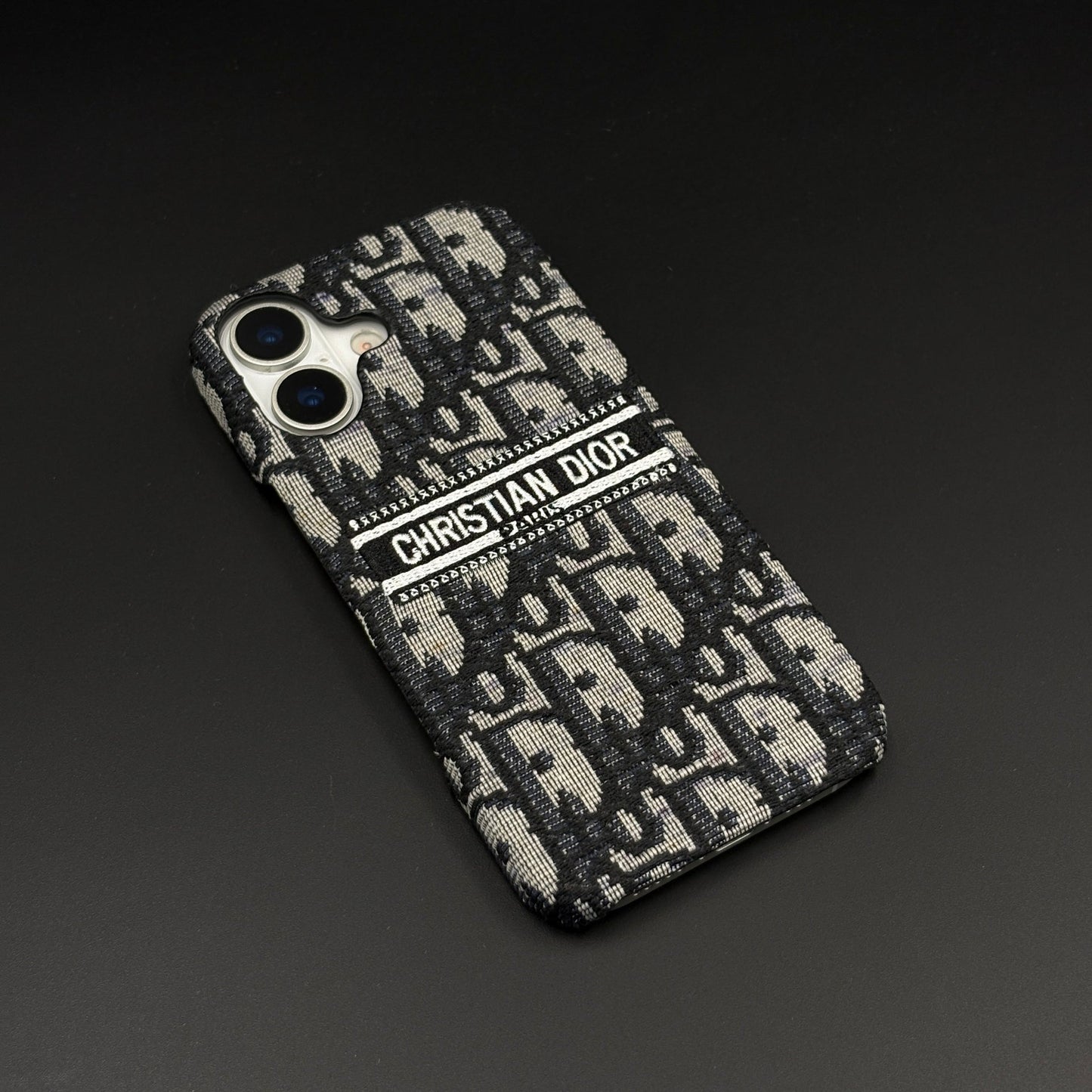 Embroidered Designer Fabric CD Case for iPhone 17 | Sophisticated Slim Cover