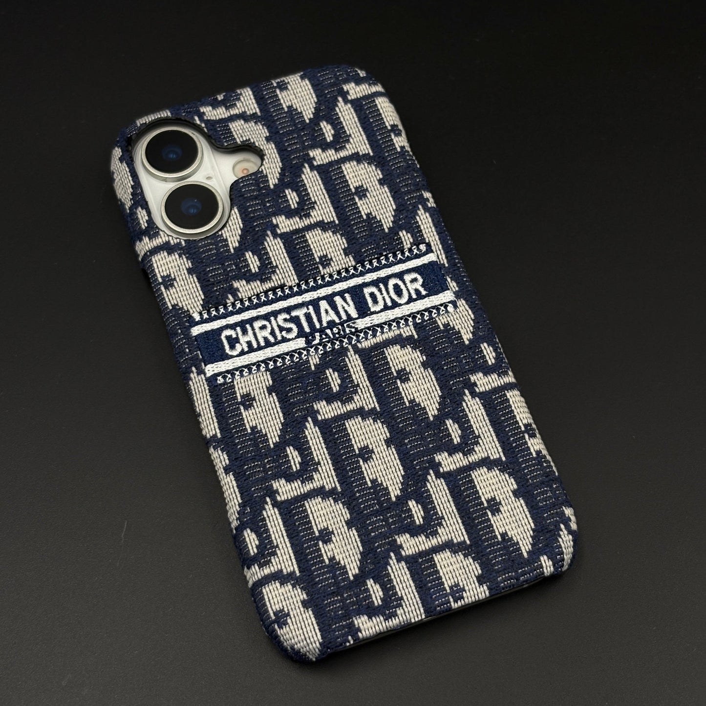Embroidered Designer Fabric CD Case for iPhone 17 | Sophisticated Slim Cover