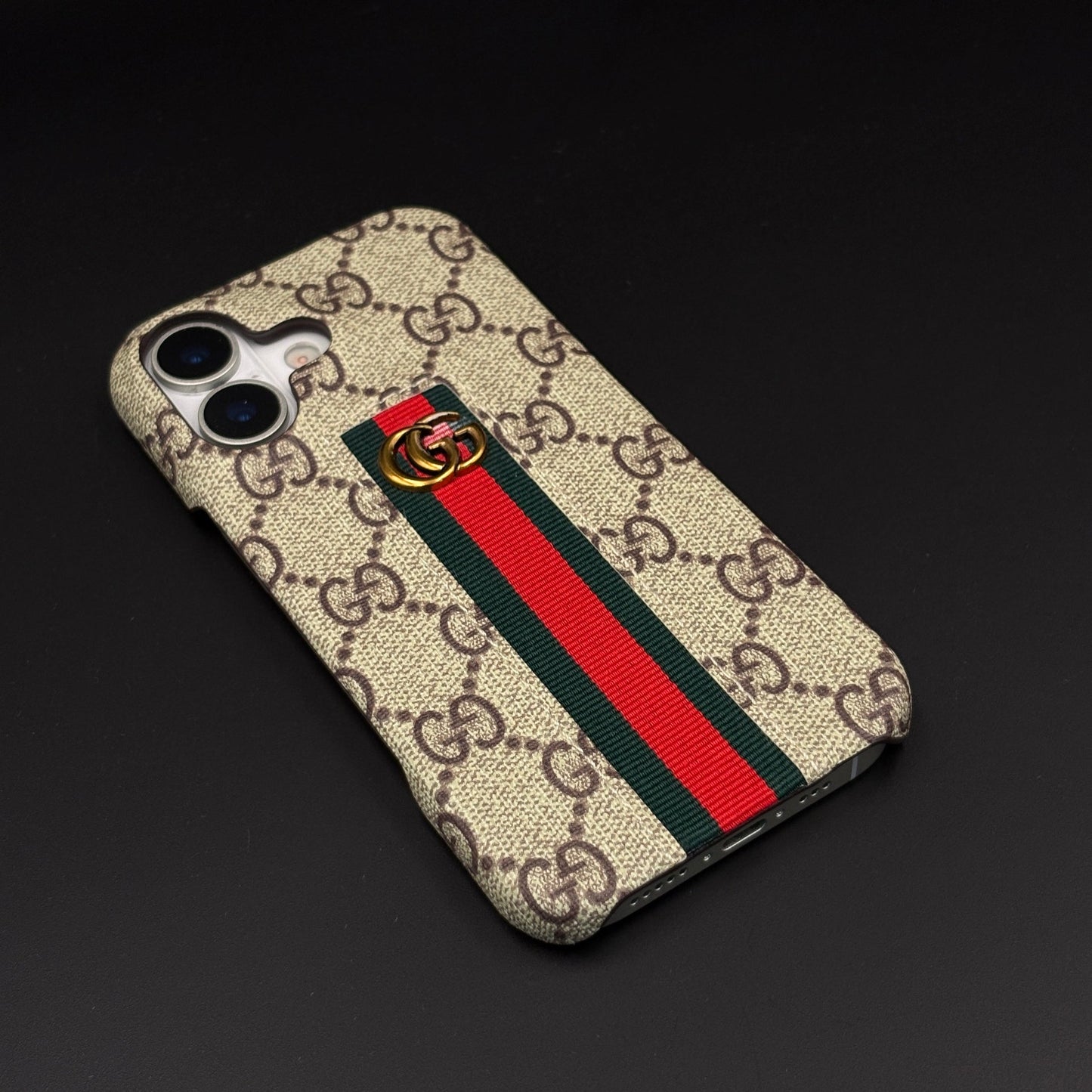 GG Embossed Stripe Case for iPhone 17 | Classic Monogram Premium Designer Cover