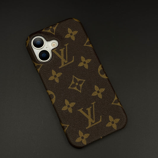Luxury Brand Borderless Frame PU Leather Case for iPhone 17 | Designer Protective Cover