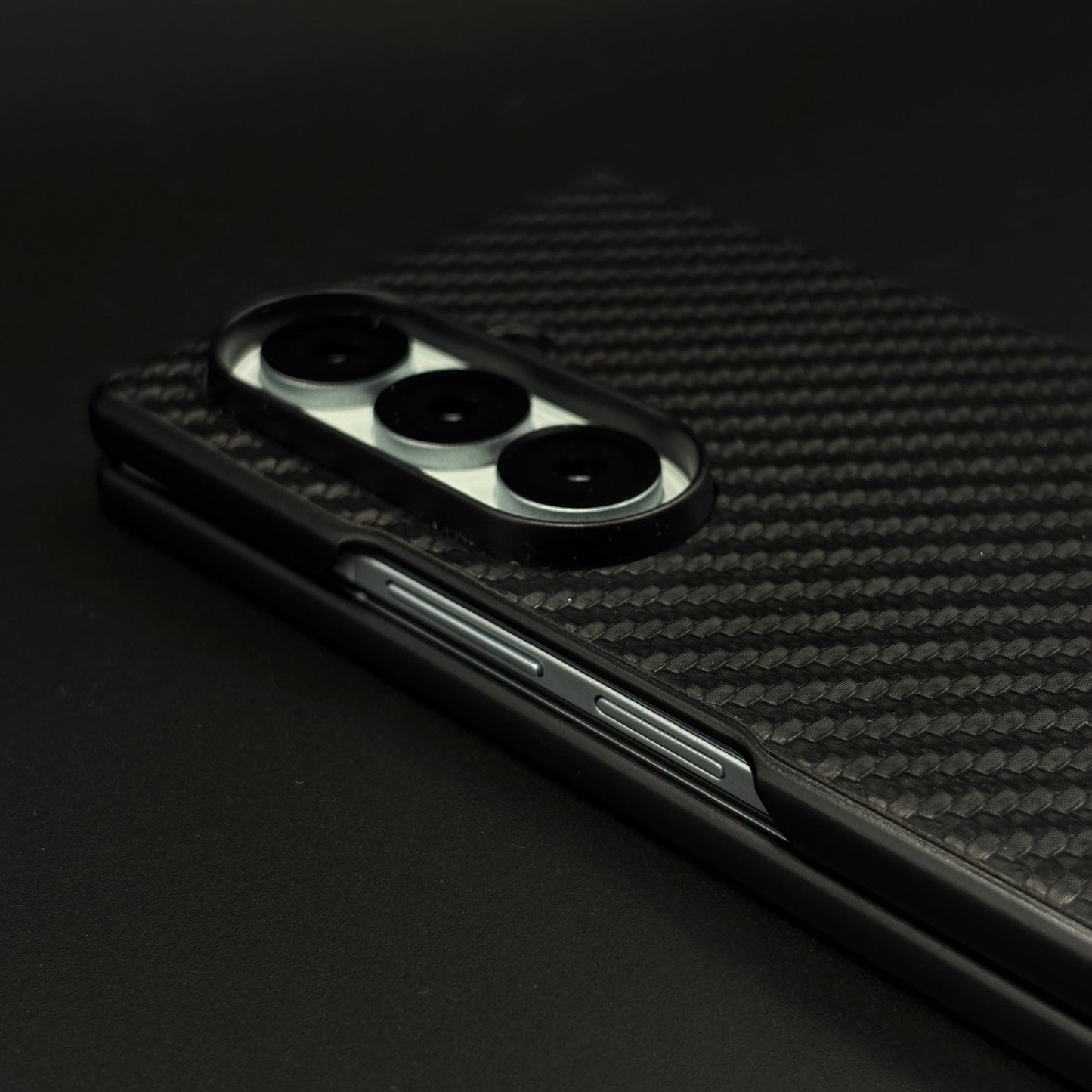 Carbon Fibre MB Logo Case for Samsung Galaxy Z Fold 7 | Luxury Embossed Leather Protection
