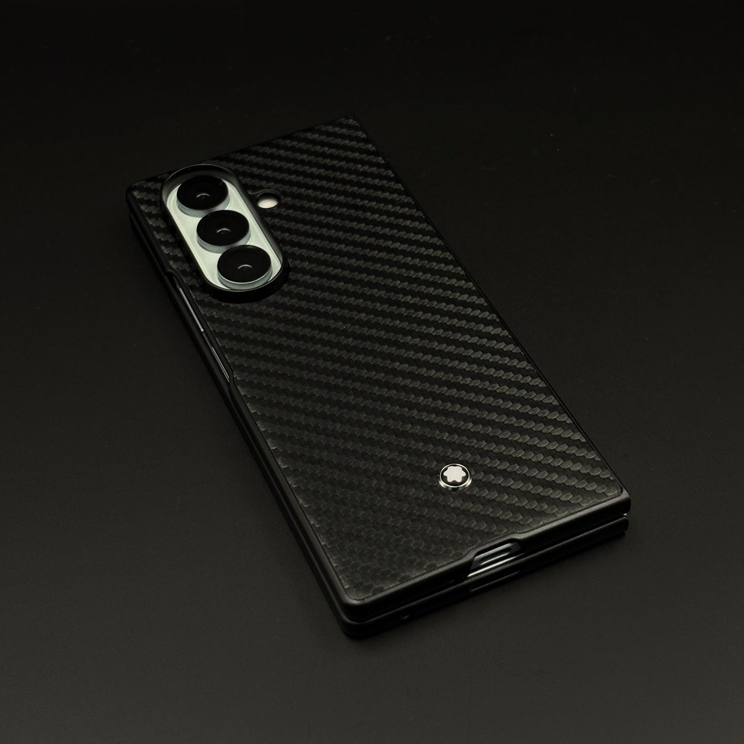 Carbon Fibre MB Logo Case for Samsung Galaxy Z Fold 7 | Luxury Embossed Leather Protection