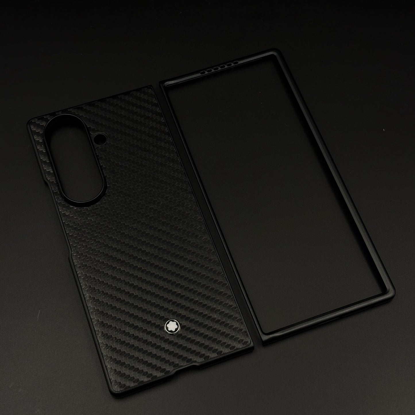 Carbon Fibre MB Logo Case for Samsung Galaxy Z Fold 7 | Luxury Embossed Leather Protection