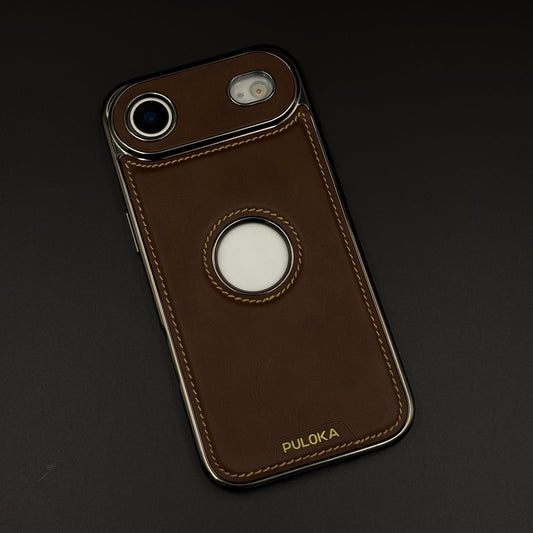 Stitch Leather Hidden MagSafe Logo Cut Case for iPhone 17 Air | Dual Finish Side Edition